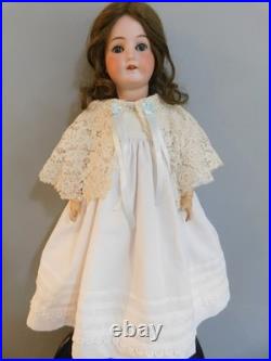 22 Antique German Bisque Head Doll Marked B 3 Wood Jointed Body Nice Clothing