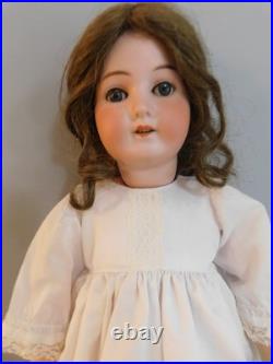 22 Antique German Bisque Head Doll Marked B 3 Wood Jointed Body Nice Clothing