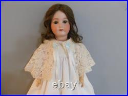 22 Antique German Bisque Head Doll Marked B 3 Wood Jointed Body Nice Clothing