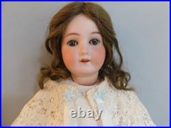 22 Antique German Bisque Head Doll Marked B 3 Wood Jointed Body Nice Clothing