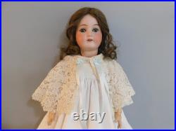 22 Antique German Bisque Head Doll Marked B 3 Wood Jointed Body Nice Clothing