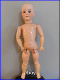 22 Antique German Bisque Head Doll Marked B 3 Wood Jointed Body Nice Clothing