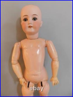22 Antique German Bisque Head Doll Marked B 3 Wood Jointed Body Nice Clothing