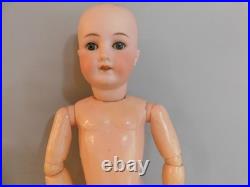 22 Antique German Bisque Head Doll Marked B 3 Wood Jointed Body Nice Clothing