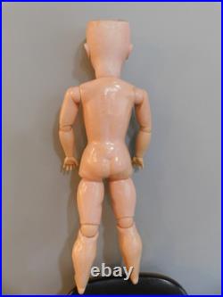 22 Antique German Bisque Head Doll Marked B 3 Wood Jointed Body Nice Clothing