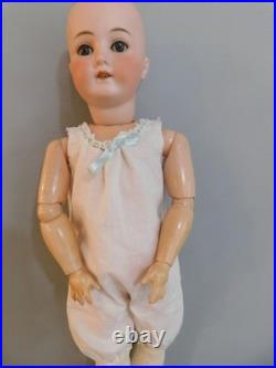 22 Antique German Bisque Head Doll Marked B 3 Wood Jointed Body Nice Clothing