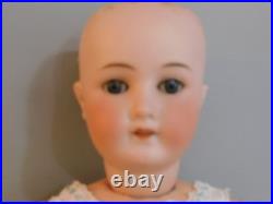 22 Antique German Bisque Head Doll Marked B 3 Wood Jointed Body Nice Clothing