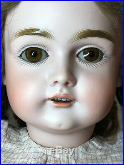 23.5 Antique Kestner Bisque Doll Germany 167 H 12 Brown Sleep Eyes Beautiful S3