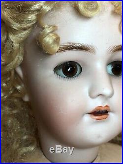 23 Antique German Bisque Doll Heinrich Handwerck S & H 3 Brown Sleep Eyes
