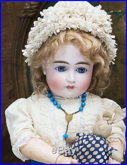 23 Antique German Bisque Head Closed Mouth Child Doll by KESTNER