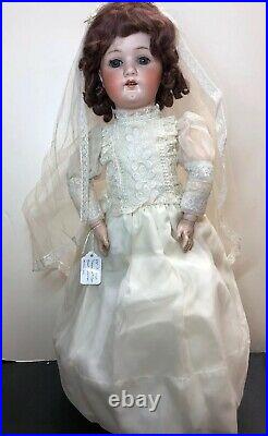 23 Antique Germany Bisque Doll Heubach Kopplesdorf 250 Brunette Bride Wedding
