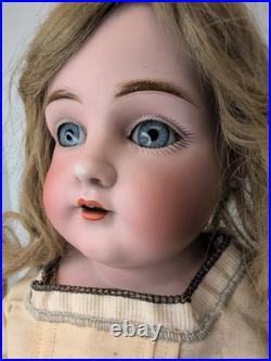 24.5 Antique German Kestner 154 Bisque Doll Leather Body SL BL Eye Blonde Sc5