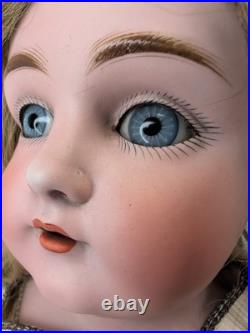 24.5 Antique German Kestner 154 Bisque Doll Leather Body SL BL Eye Blonde Sc5