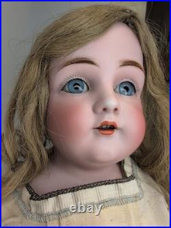 24.5 Antique German Kestner 154 Bisque Doll Leather Body SL BL Eye Blonde Sc5