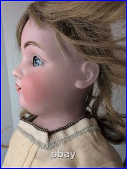 24.5 Antique German Kestner 154 Bisque Doll Leather Body SL BL Eye Blonde Sc5