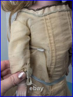 24.5 Antique German Kestner 154 Bisque Doll Leather Body SL BL Eye Blonde Sc5 24.5 Antique German Kestner 154 Bisque Doll Leather Body SL BL Eye Blonde Sc5