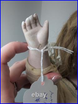 24.5 Antique German Kestner 154 Bisque Doll Leather Body SL BL Eye Blonde Sc5