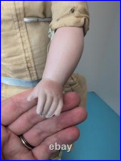 24.5 Antique German Kestner 154 Bisque Doll Leather Body SL BL Eye Blonde Sc5