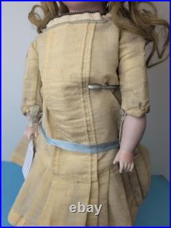 24.5 Antique German Kestner 154 Bisque Doll Leather Body SL BL Eye Blonde Sc5