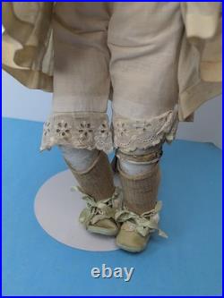 24.5 Antique German Kestner 154 Bisque Doll Leather Body SL BL Eye Blonde Sc5