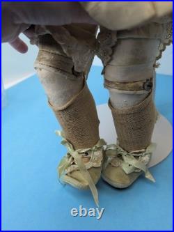 24.5 Antique German Kestner 154 Bisque Doll Leather Body SL BL Eye Blonde Sc5 24.5 Antique German Kestner 154 Bisque Doll Leather Body SL BL Eye Blonde Sc5
