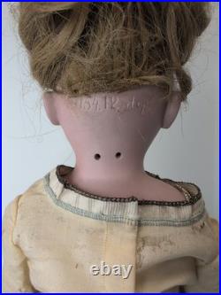 24.5 Antique German Kestner 154 Bisque Doll Leather Body SL BL Eye Blonde Sc5