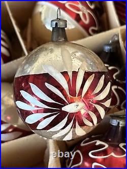 24 Vintage 1940's-50's German Christmas Ornaments Twist Indent Lantern Ball