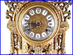 25 Vtg Antique Ornate Brass Franz Hermle Italian German Working Mantle Clock