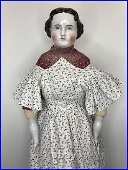 26.5 Antique German Alt Beck Gottschaulck ABG High Brow 1850-1860 China Doll L 26.5 Antique German Alt Beck Gottschaulck ABG High Brow 1850-1860 China Doll L