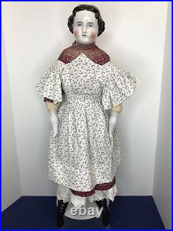 26.5 Antique German Alt Beck Gottschaulck ABG High Brow 1850-1860 China Doll L 26.5 Antique German Alt Beck Gottschaulck ABG High Brow 1850-1860 China Doll L