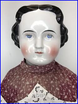 26.5 Antique German Alt Beck Gottschaulck ABG High Brow 1850-1860 China Doll L 26.5 Antique German Alt Beck Gottschaulck ABG High Brow 1850-1860 China Doll L