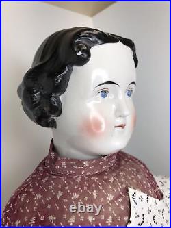 26.5 Antique German Alt Beck Gottschaulck ABG High Brow 1850-1860 China Doll L 26.5 Antique German Alt Beck Gottschaulck ABG High Brow 1850-1860 China Doll L