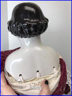 26.5 Antique German Alt Beck Gottschaulck ABG High Brow 1850-1860 China Doll L 26.5 Antique German Alt Beck Gottschaulck ABG High Brow 1850-1860 China Doll L