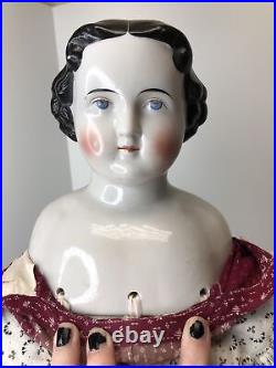 26.5 Antique German Alt Beck Gottschaulck ABG High Brow 1850-1860 China Doll L 26.5 Antique German Alt Beck Gottschaulck ABG High Brow 1850-1860 China Doll L