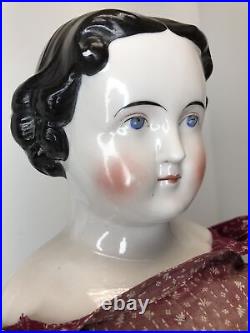 26.5 Antique German Alt Beck Gottschaulck ABG High Brow 1850-1860 China Doll L 26.5 Antique German Alt Beck Gottschaulck ABG High Brow 1850-1860 China Doll L