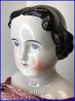 26.5 Antique German Alt Beck Gottschaulck ABG High Brow 1850-1860 China Doll L 26.5 Antique German Alt Beck Gottschaulck ABG High Brow 1850-1860 China Doll L