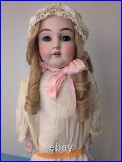 26 Antique German Kestner DEP 154 Bisque Doll Leather Body Blonde SL BL Eye #L
