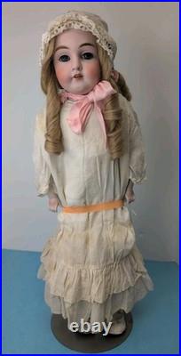 26 Antique German Kestner DEP 154 Bisque Doll Leather Body Blonde SL BL Eye #L