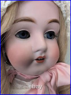 26 Antique German Kestner DEP 154 Bisque Doll Leather Body Blonde SL BL Eye #L