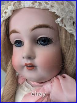 26 Antique German Kestner DEP 154 Bisque Doll Leather Body Blonde SL BL Eye #L