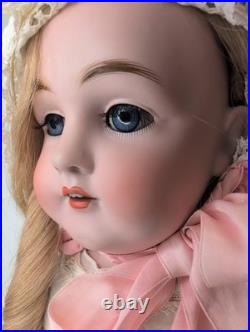 26 Antique German Kestner DEP 154 Bisque Doll Leather Body Blonde SL BL Eye #L