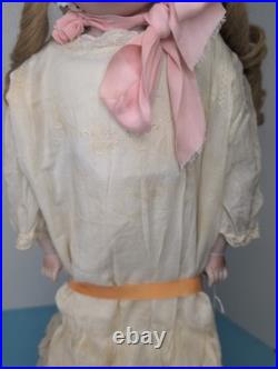 26 Antique German Kestner DEP 154 Bisque Doll Leather Body Blonde SL BL Eye #L