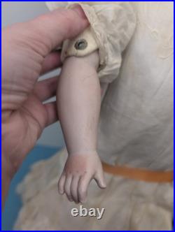 26 Antique German Kestner DEP 154 Bisque Doll Leather Body Blonde SL BL Eye #L 26 Antique German Kestner DEP 154 Bisque Doll Leather Body Blonde SL BL Eye #L