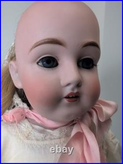26 Antique German Kestner DEP 154 Bisque Doll Leather Body Blonde SL BL Eye #L