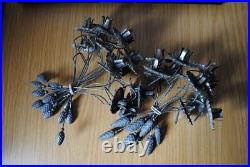 26 antique german candle holders with lead pine cones