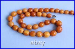 26gr Antique German Press Koningsberg Amber Beads Necklace Butterscotch