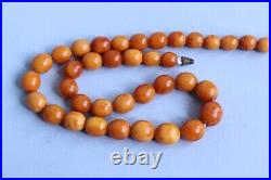 26gr Antique German Press Koningsberg Amber Beads Necklace Butterscotch