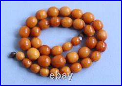 26gr Antique German Press Koningsberg Amber Beads Necklace Butterscotch