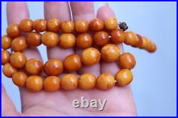 26gr Antique German Press Koningsberg Amber Beads Necklace Butterscotch