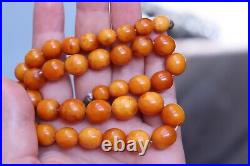 26gr Antique German Press Koningsberg Amber Beads Necklace Butterscotch